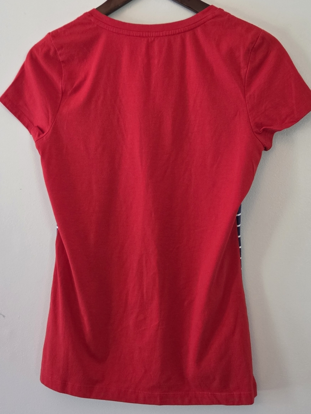 Tommy Hilfiger Red, White & Blue Striped V-Neck Short-Sleeve Shirt Size M - Picture 6 of 8